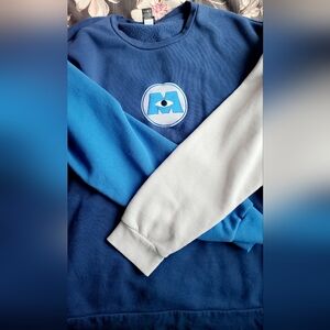 XLarge Disney Pixar Monsters, Inc. Sock Patch Color Block Crewneck